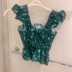 Hill House Home Paz Top in Emerald Botanical